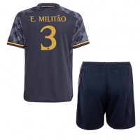Dres Real Madrid Eder Militao #3 Preč pre deti 2023-24 Krátky Rukáv (+ trenírky)